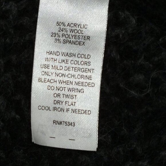 Vintage Carole Little Women's Black Gray Wool Jacket Plaid Wrap Double Button S - Picture 8 of 13